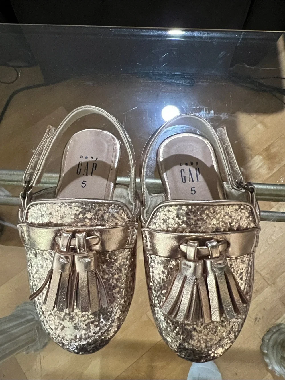 GAP Baby Glitter Tassel Loafers - Rose Gold